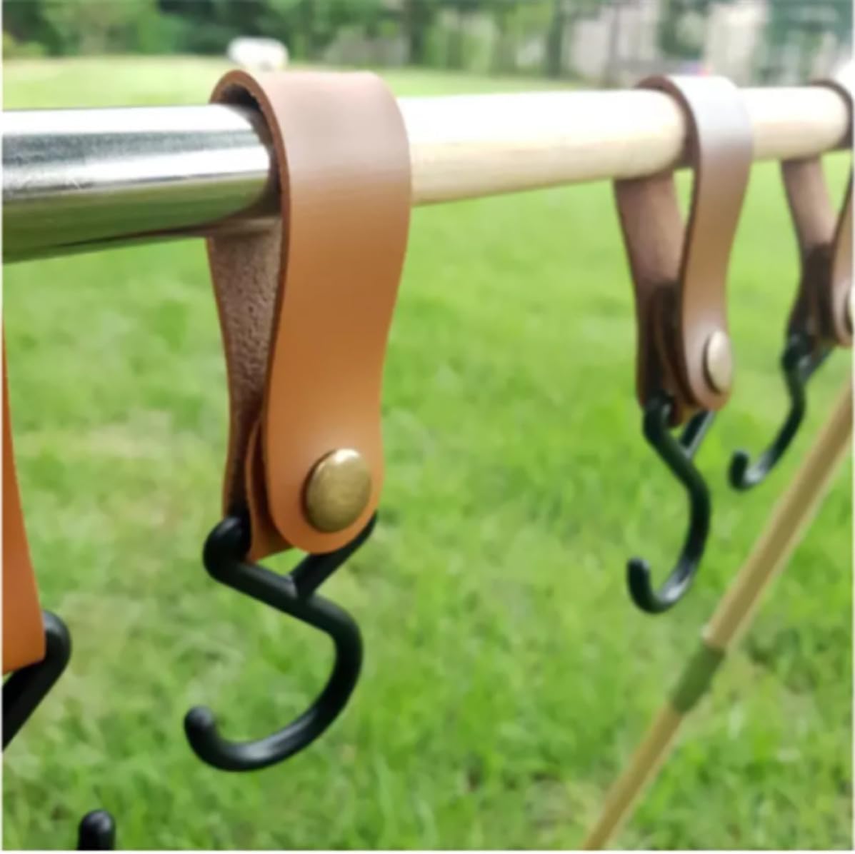 Alipis Lightweight Multifunctional Portable Clothesline Camping Strap with Hooks Hanging Rope Storage Random Color for Backpacks and Umbrellas, Outdoor for Backpacking and Tent