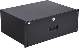 4U Locking Rack Mount Drawer by Tecmojo - 22lb (10 kg) Secure Lockable Steel Storage Rack Drawer for 19" Network Equipment/Server/AV Rack or Cabinet Enclosure