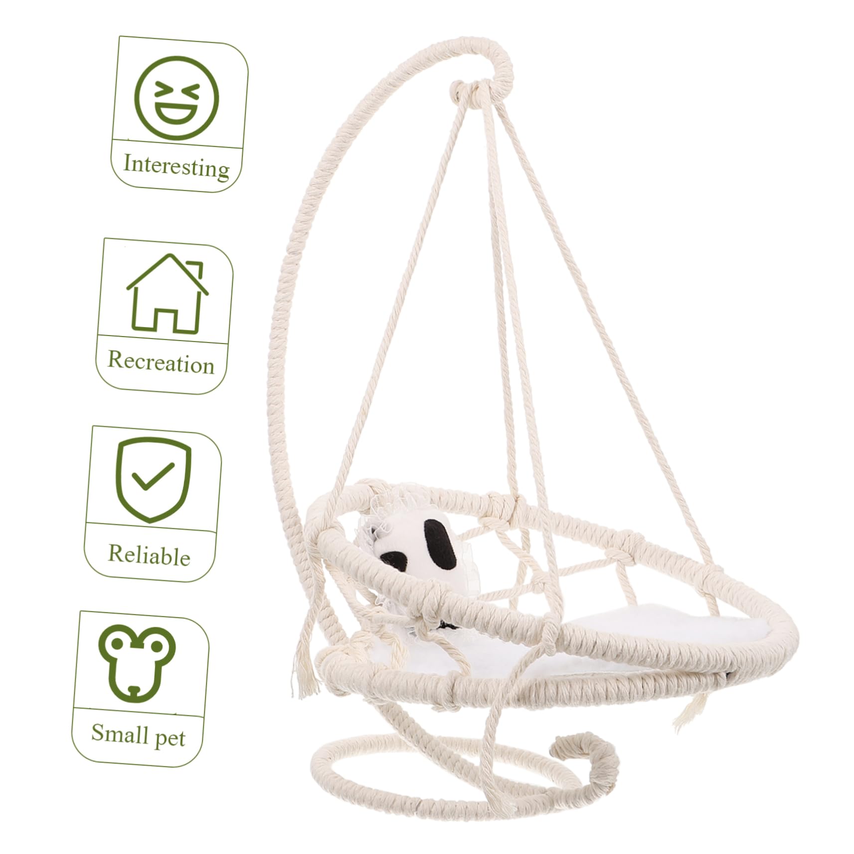 ibasenice Hamster Hängematte für Kleintiere, Beige aus Baumwollseil