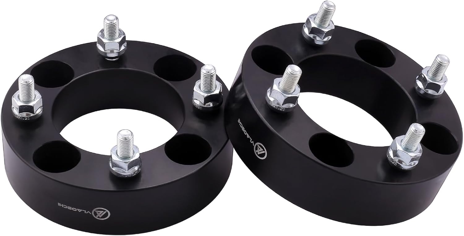 VLAOSCHI Black Forged 4x4 to 4x110 Wheel Adapters 2 Inch with M12x1.25 Studs Compatible with Yamaha Golf Cart (4x101.6 Bolt Pattern 64.1mm Center Bore) - Pack of 2