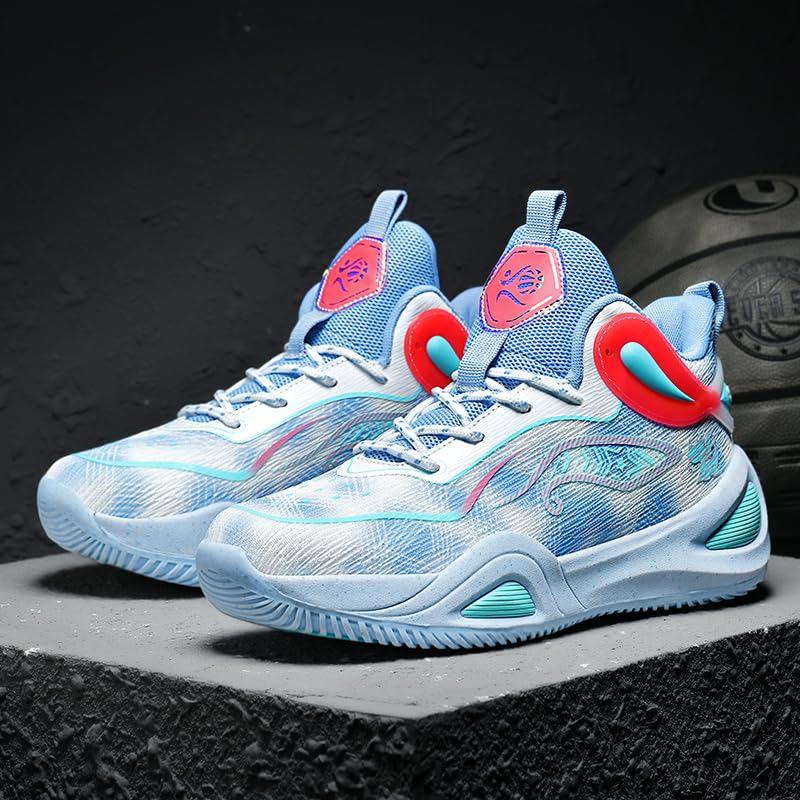 Image of Unisex Basketball Shoes for Women Men Breathable Mesh Non Slip Rubber Sole Lightweight Athletic Sneakers for Indoor Outdoor Court Walking Training