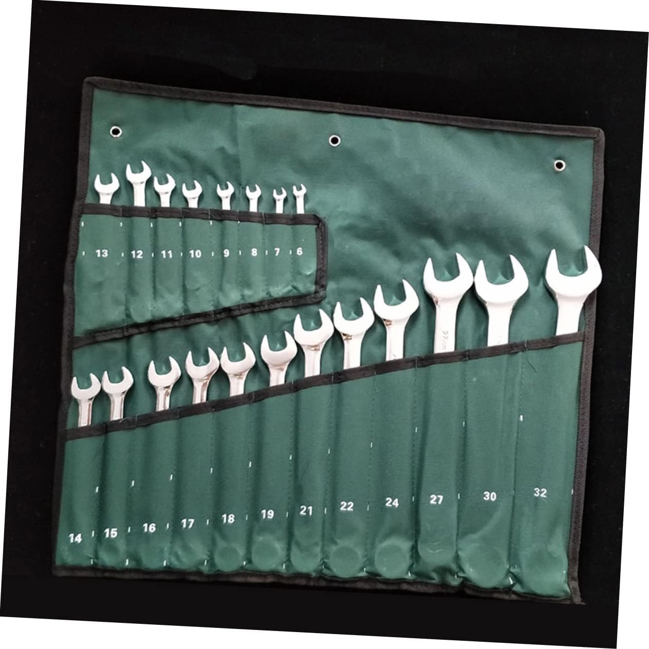Gadpiparty 20pcs Dual Head Wrench Set Mirror Surface Combination Tool Portable Storage Bag Versatile Mechanics Spanner for Home and Professional Use