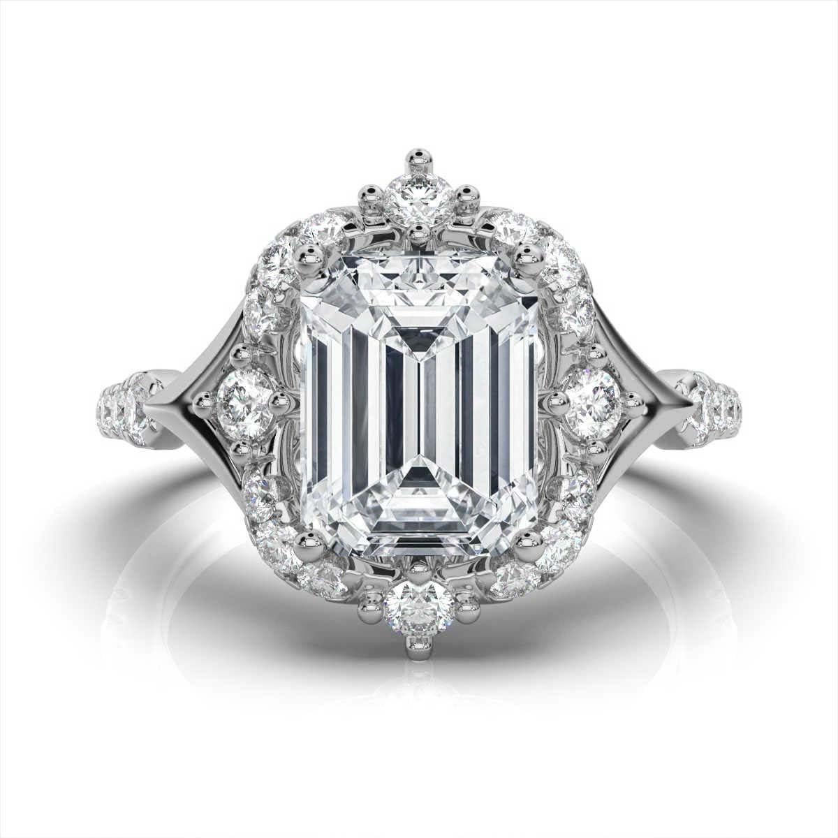 1–5 CT Colorless Lab-Created Moissanite Engagement Ring in 10K 14K 18K Solid Gold or 925 Sterling Silver Art-Deco Halo Vintage Wedding Ring for Christmas gift for Women(VVS-VVS1)