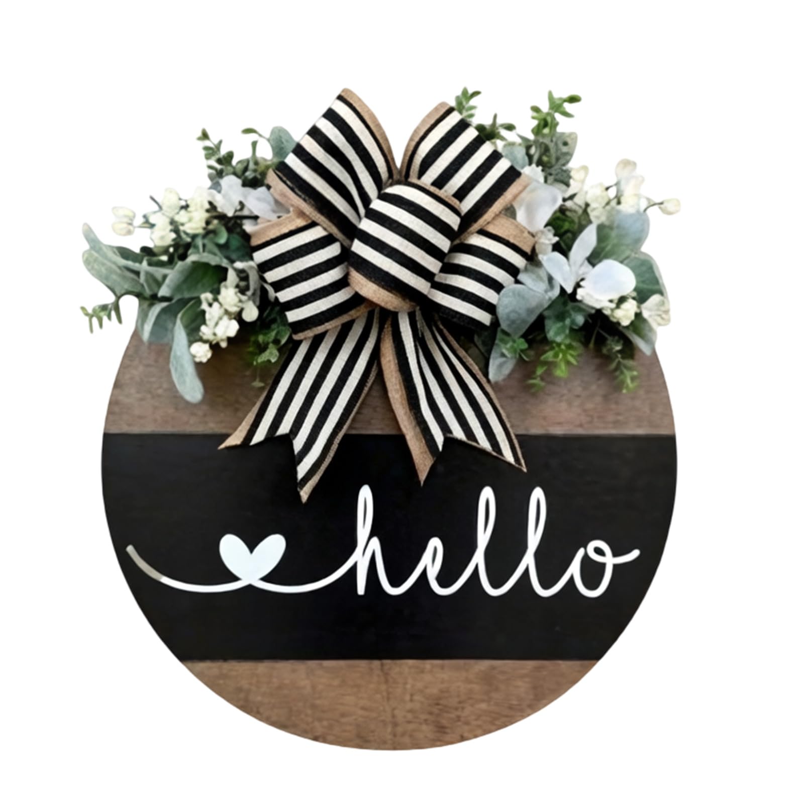 hogtnd Rural Farmhouse Welcome Sign Round Wooden Wall Decor for Home Entrance Garden Entrance 13" Wreath Funny Entrance Sign