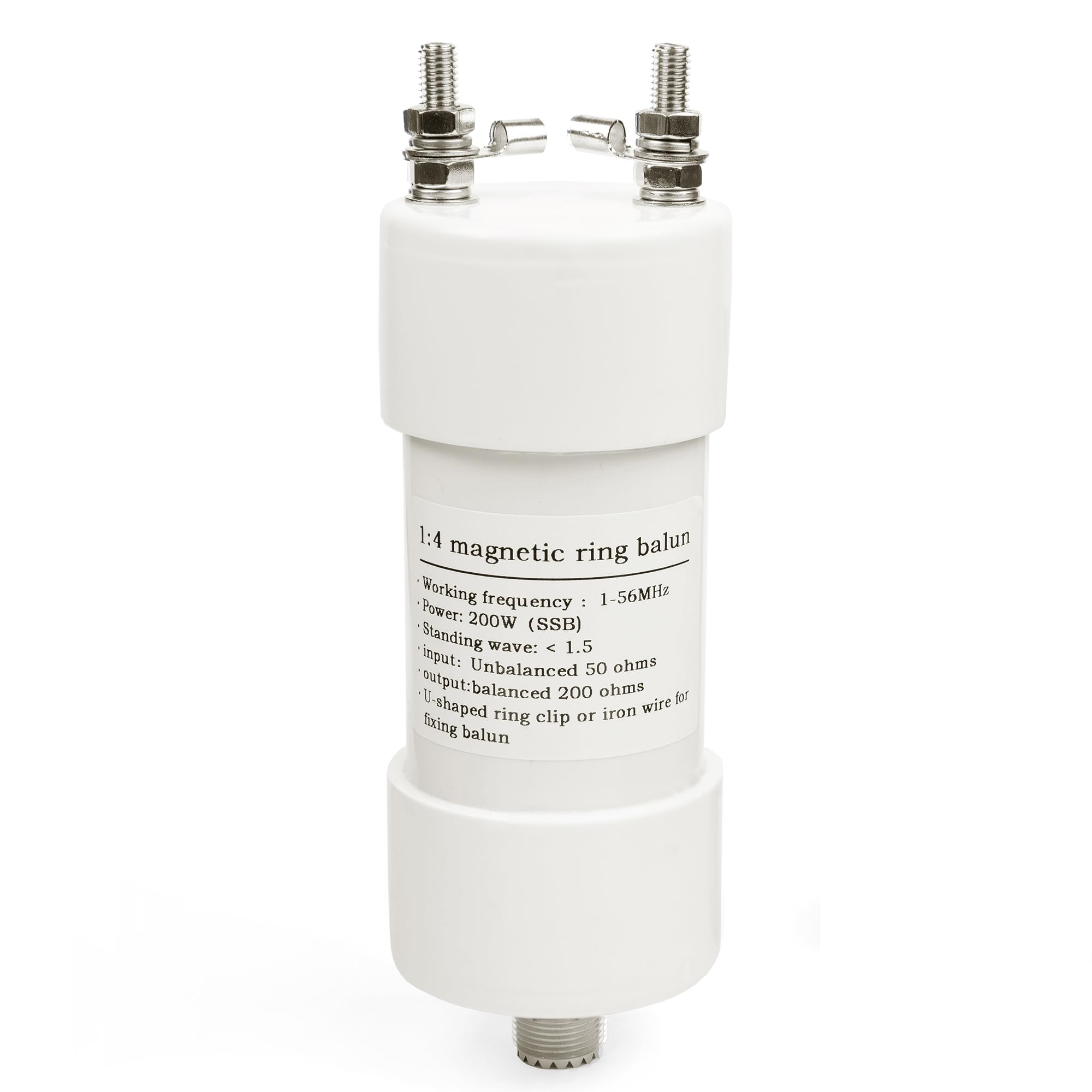 Femei 1-56MHz 200Watt HF Balun DIY Waterproof Antenna Balun 1:4 Ratio Balun 50 Ohm to 200 Ohm (1:4)