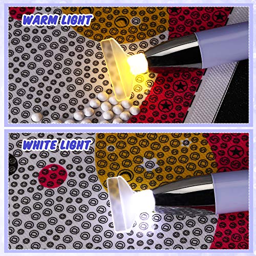 2 Pieces Diamond Painting Pen Led Drill Pens, Diamond Painting Accessories, 12 Replacement Pen Heads, 2 Anti-Slip Mats, 2 Wax Organizer Storage Cases For Diy Painting Craft Tools (Purple, Green) #TOP4