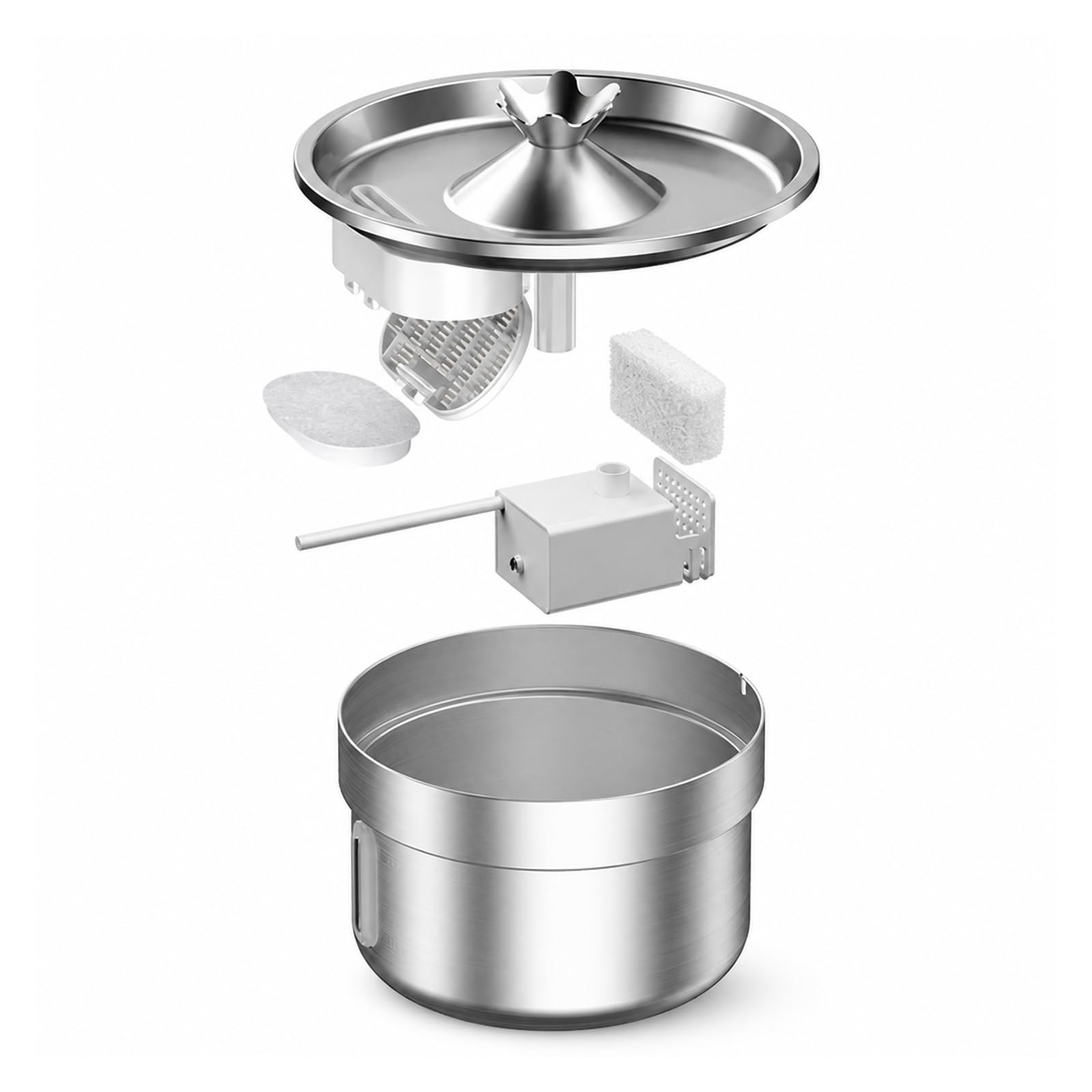 Fuente para Beber para Mascotas, Bebedero para Mascotas De Acero Inoxidable | Dispensador Automático De Agua Para Perros Y Gatos, Acero Inoxidable,