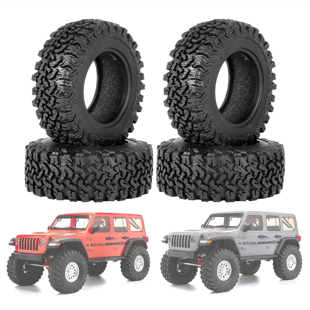 Plauauyt 4PCS 90mm 1.9 Inch RC Crawler Tires - Rubber Tires For TRX4, Axial SCX10, Redcat - 1/10 Scale - View #4