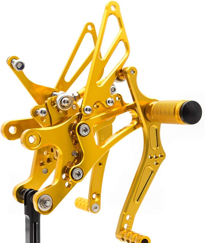 Krace Front Motorcycle Rearsets Footpegs Foot Pegs Rear Set Footrests Brake Shift Pedals Fully Adjustable Foot Boards Fit For Yamaha YZF R6 1999-2002