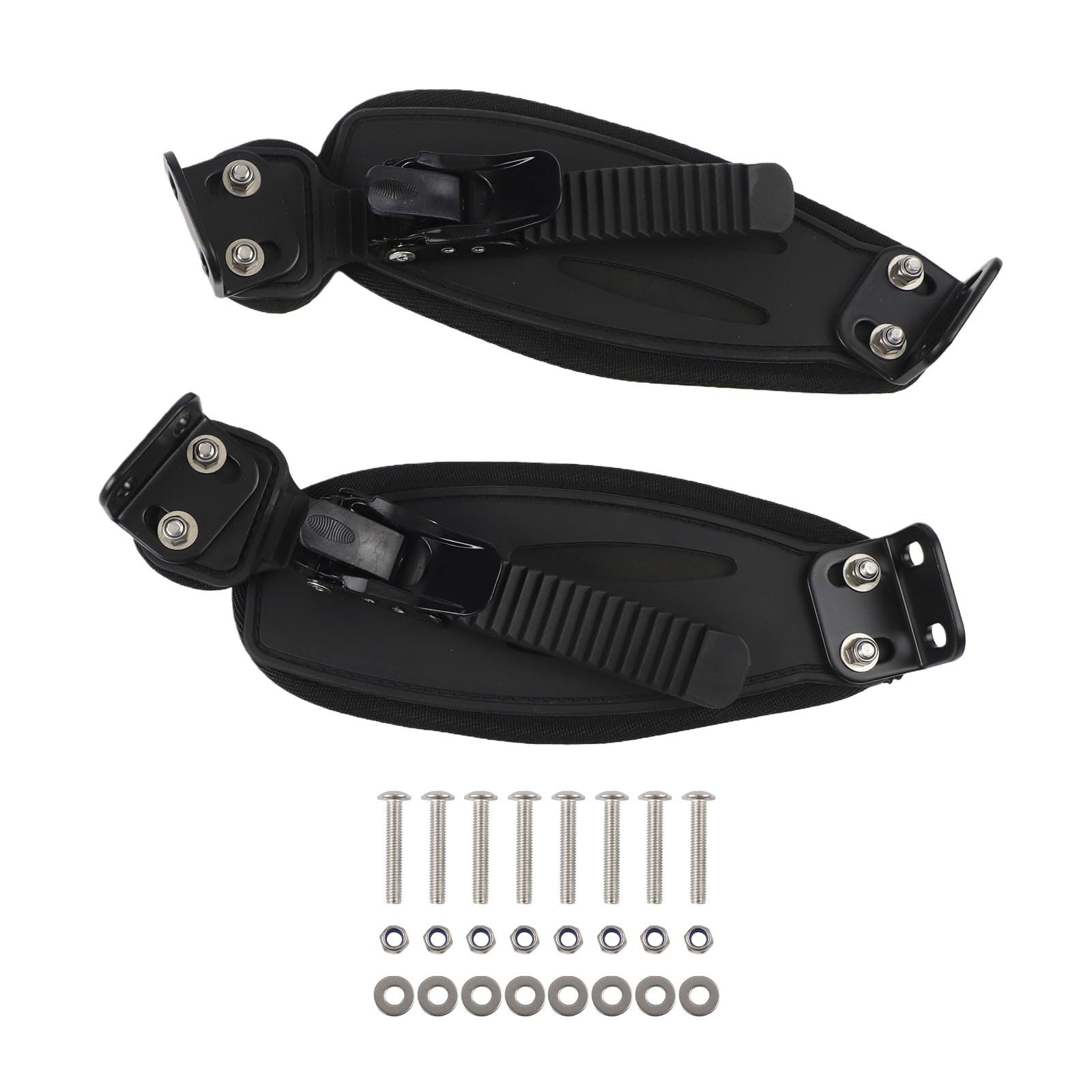 FUBESK Support de pied en alliage d'aluminium pour skateboard tout-terrain avec sangle en nylon pour une stabilité et une sécurité améliorées, pour longboard tout-terrain, noir