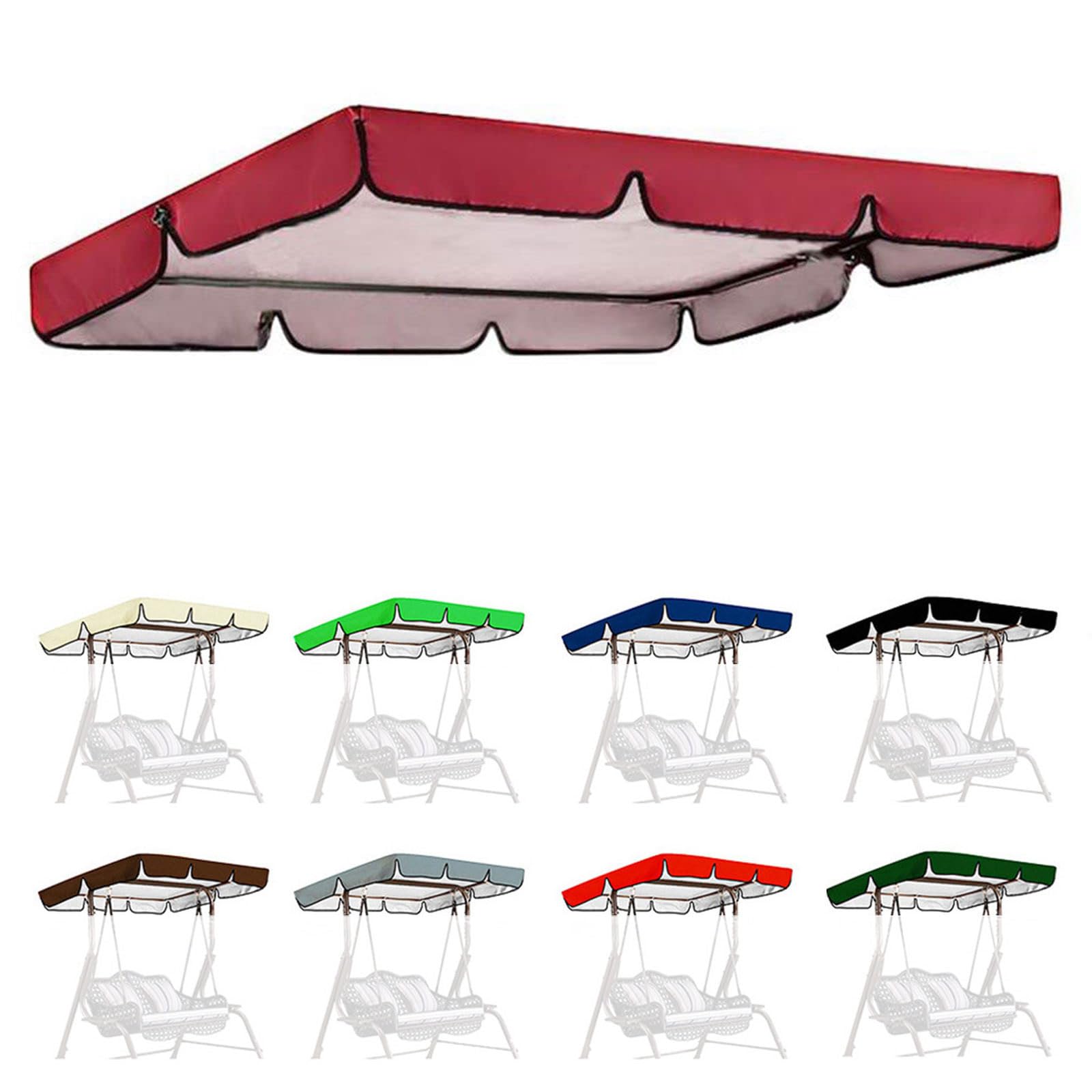 Toldo de repuesto para asiento de columpio de exterior 3 plazas anti-UV tela 210D de 77x49x6 pulgadas