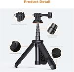 K&F CONCEPT 13.2"/33.5cm Selfie Stick Tripod, Portable Vlog Handle Grip | Action Camera Tripod for Go Pro Hero Series, GoPro Mission 1 PRO 13/12/11/10 Max, Insta 360, DJI Osmo Action 5 Pro/4/3/2 MS10