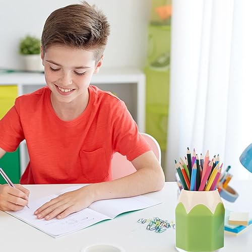 Miniatura 6 de 4 soportes para bolígrafos con forma de lápiz, organizador de almacenamiento de lápices, lindo vaso de escritorio para bolígrafos, contenedor de