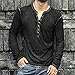 FZYLQY Mens Distressed Henley Shirts Front Placket Retro Long Sleeve Tee Shirts Casual Button Down Washed T-Shirts for Men