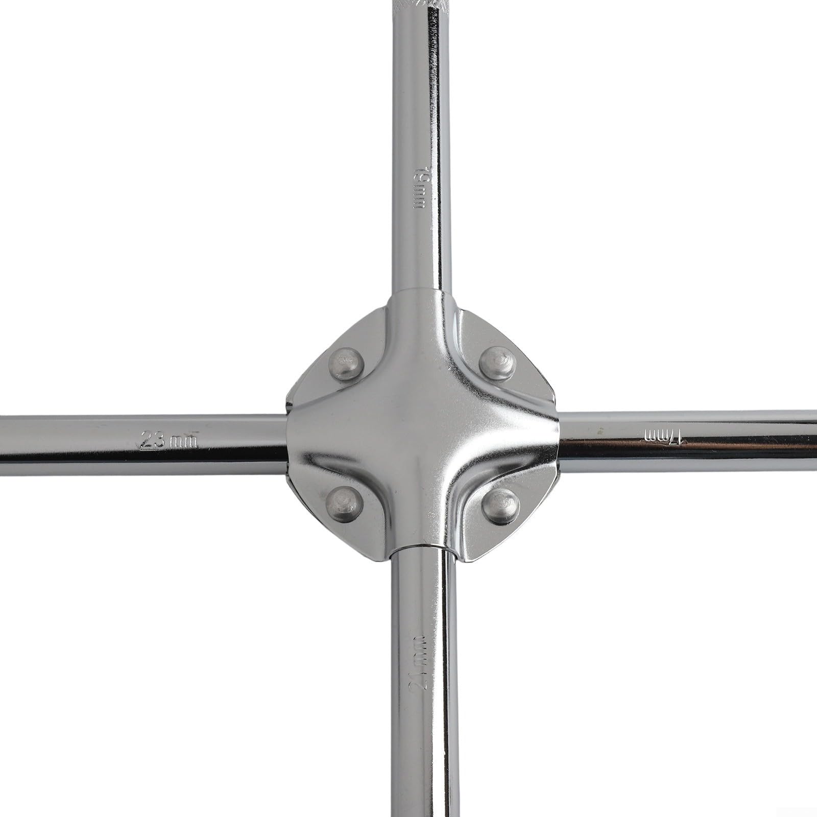 Llave cruzada de 45,5 cm con llaves de 17/19/21/23 mm, cruz resistente para cambio de neumáticos y asistencia en carretera en el sector del automóvil (20 pulgadas)