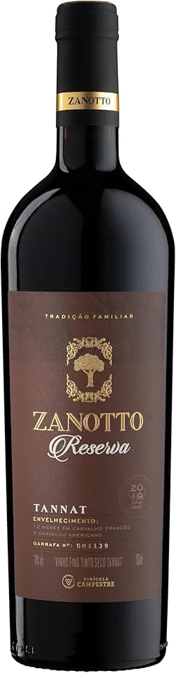 VINHO FINO TINTO SECO TANNAT ZANOTTO RESERVA - 750 ML