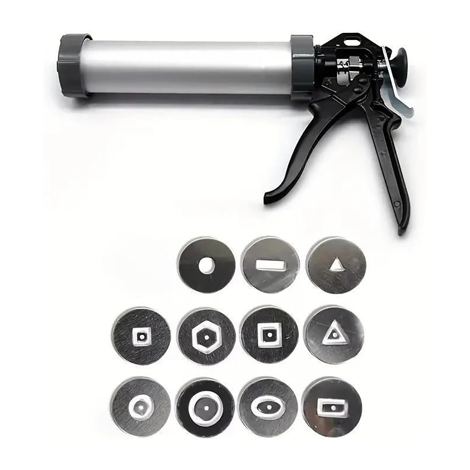 Juego de pistola extrusora de arcilla, 11 moldes huecos para barro, herramienta de cerámica de mano para esculpir, manualidades, taller de artesanía, herramienta de arcilla de bricolaje