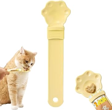 Giltpeak Cat Strip Feeder, Cat Strip Happy Spoon, Cat Wet Treat Squeeze Treat Spoon, Multi Functional Pet Spoons Cat FeederPurple