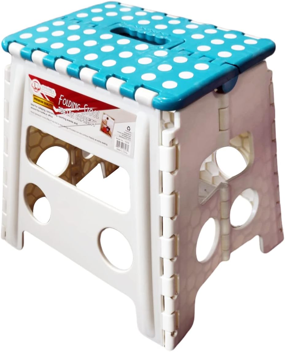 UNIWARE New Heavy Duty Folding Step Stool, Holds up to 330 Lb, Sturdy & Safe,Sturdy Enough to Support Adults and Safe Enough for Kids(11.4" W x 8.7" D x 12.6" H (29x22x32cm), 16208)
