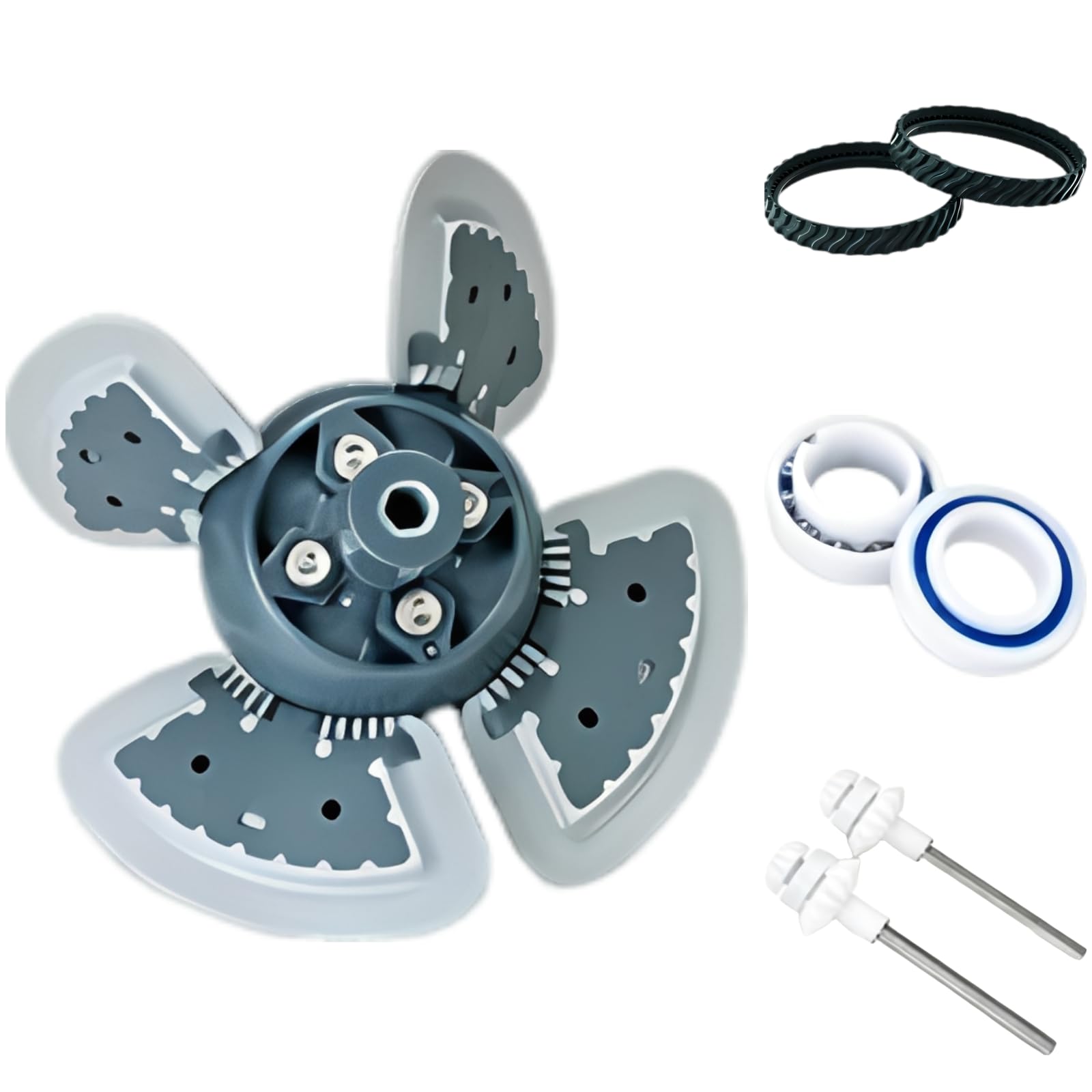 Pièces pour Nettoyeur de Piscine, kit de Remise à Neuf MX6 MX8 avec chenilles et hélice Moteur, pièces de Rechange en Plastique et Caoutchouc résistants, compatibles avec Zodiac Baracuda MX6 MX8