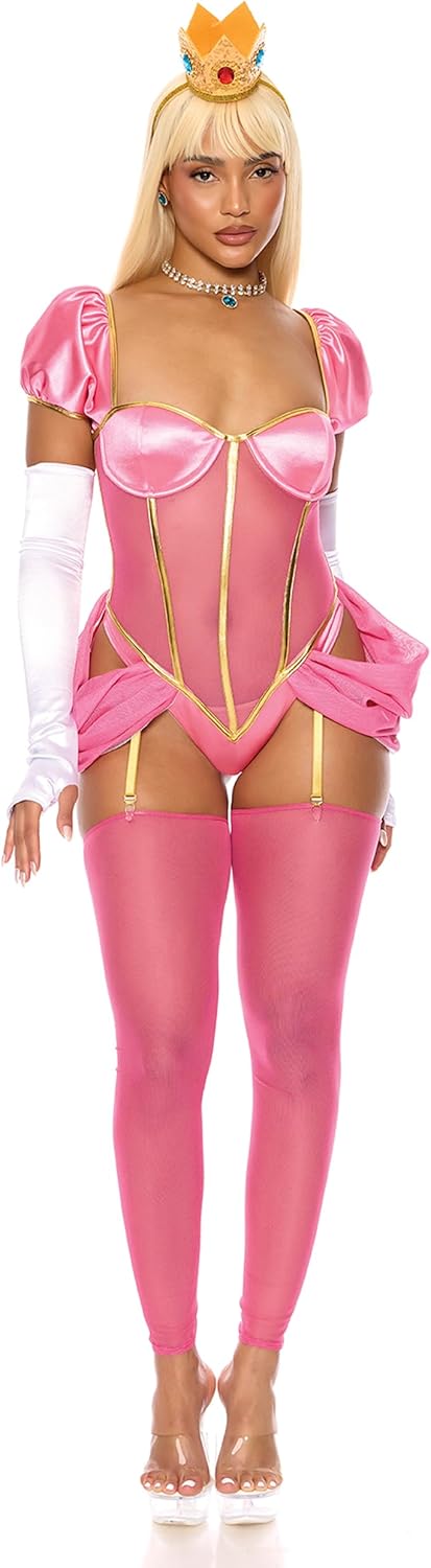 Forplay Women's Just Peachy Video Game Costume, Pink, S/M