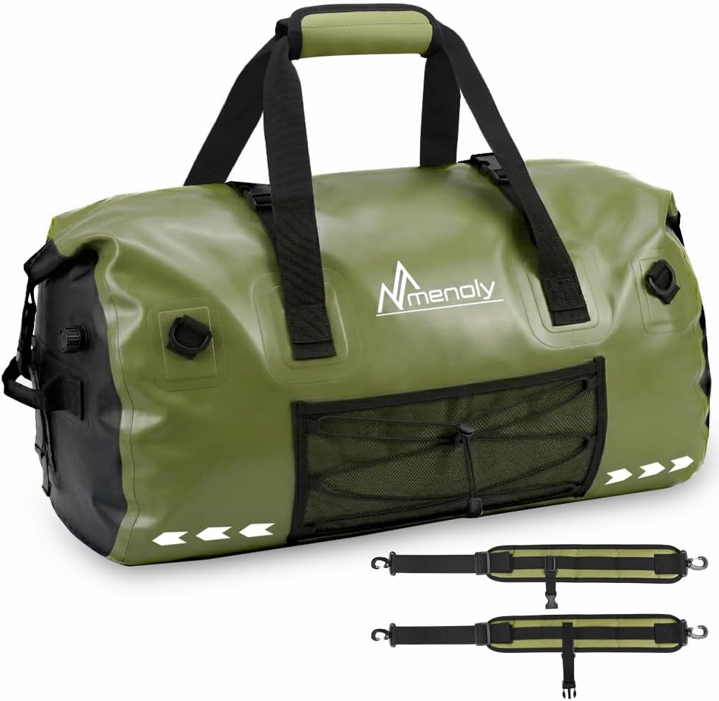 MENOLY Dry Bag 60L Waterproof Bag, Dry Bags for Kayaking Waterproof, Dry Bag Backpack for Motorcycle Travel Camping, Roll Top Water proof Gear Bag for Boating Fishing Beach