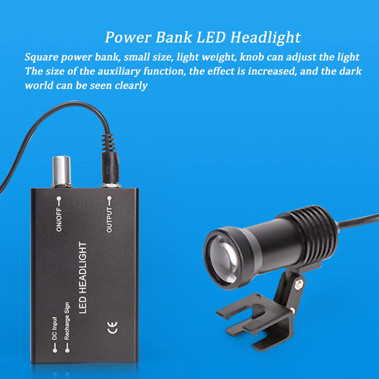 Kopfbandlupe mit LED-Lampe, freihändige Fernglaslupe mit aufladbarer LED-Beleuchtung für präzises Arbeiten, Leselupe, Juwelierlupe, Schwarz 2,5X, Blau mit Licht 3,5X,Blue with Light-3.5X
