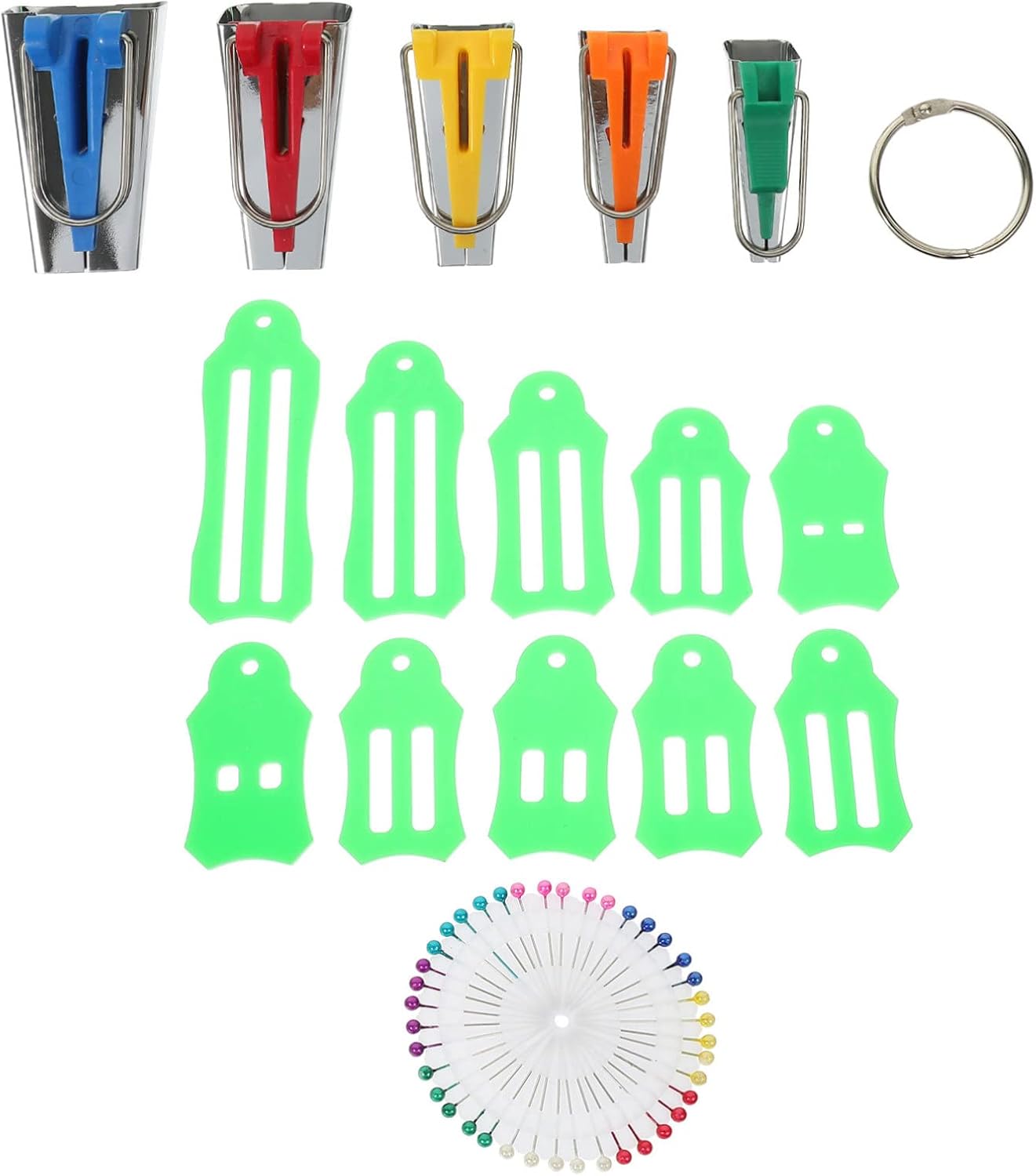 AUTSUPPL Quilting Fabric Sewing Kits Bias Tape Maker Binding Tool for Quilting Fabric Clips Sewing DIY