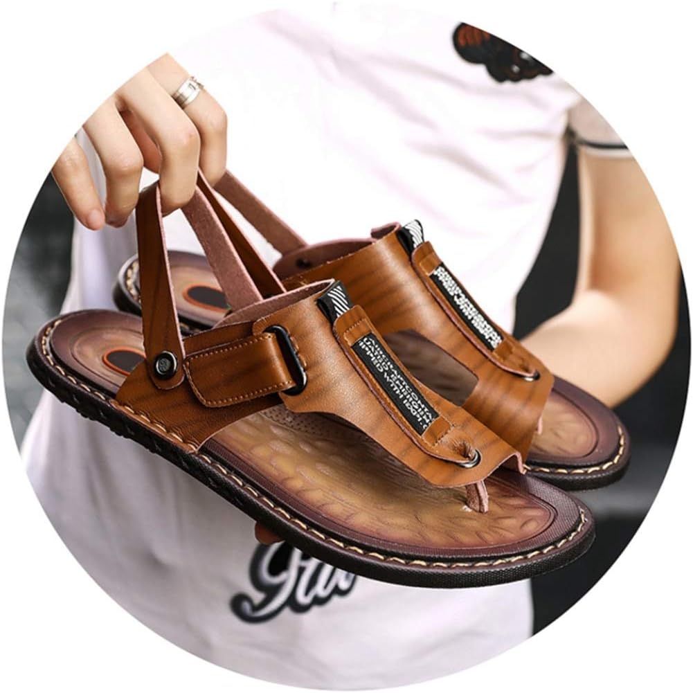 [シュウカ] 夏 ビーチサンダル メンズ ビーチシューズ 大きいサイズ アウトドア コンフォート 27.0cm 25cm カーキ色