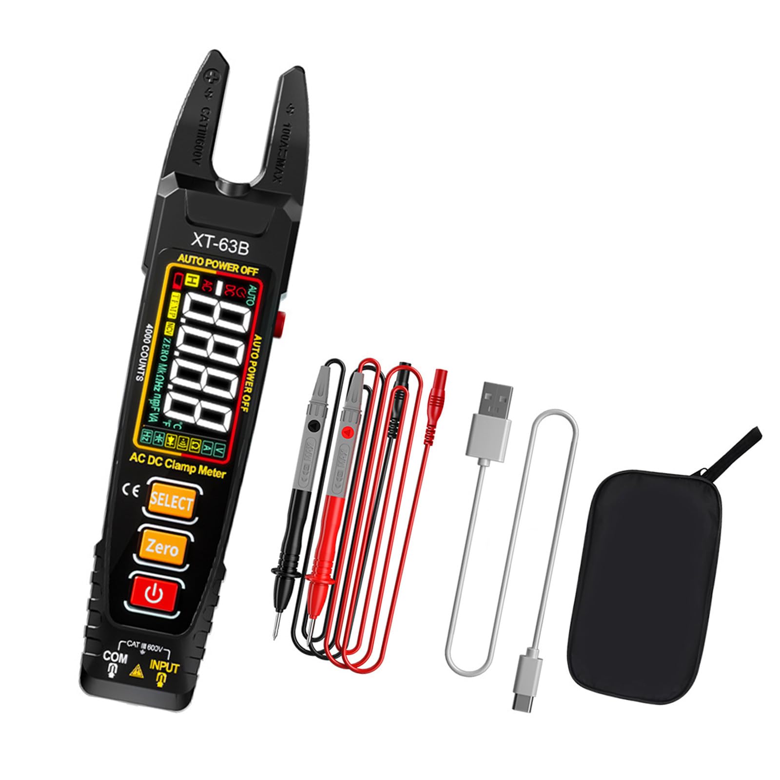 Kaeltsyn Dark Professional Clamp Multimeter With Rechargeable Battery Ncv Voltages Detecting For Accurate Electrical Measurements Clamp Meter Digital Multimeter