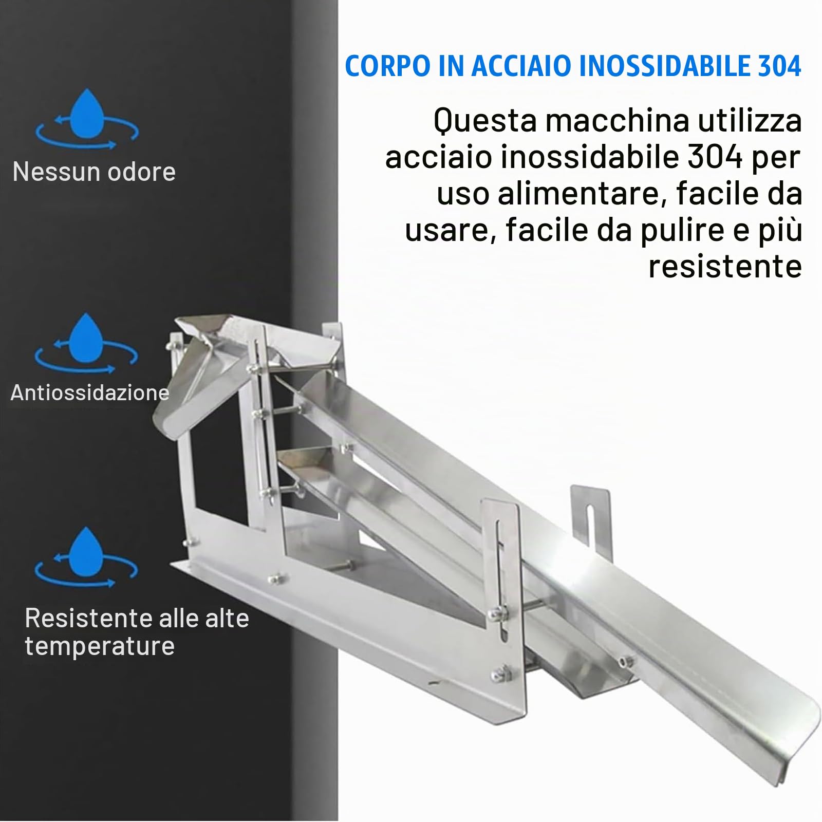 Separatore di uova commerciale, macchina per la separazione di albumi e tuorli in acciaio inox 304, 500-800 uova/h, altezza e spazio di separazione regolabili, per pasticcerie