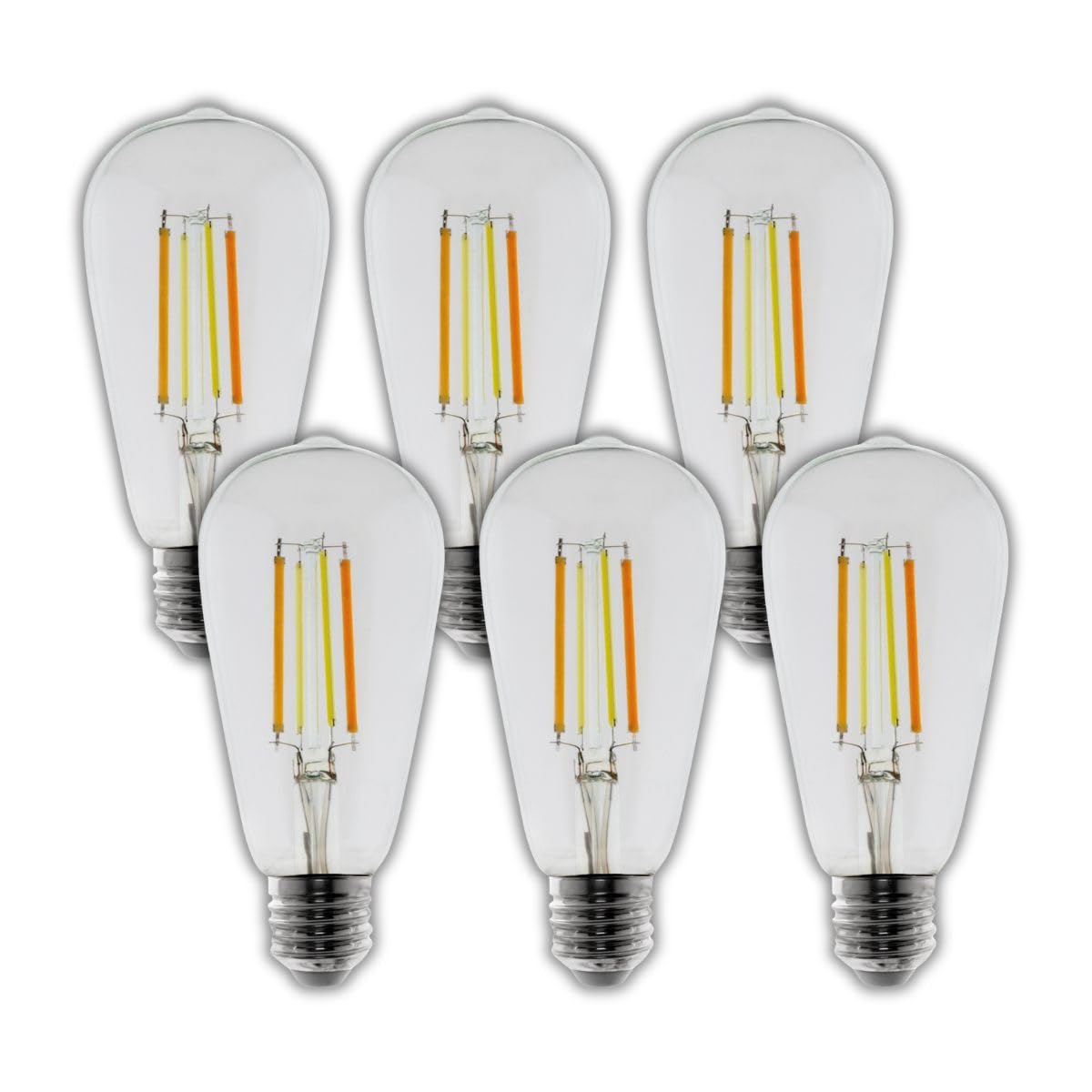 Lot 6 Ampoules connectées WIFI Filament LED Design E27 7W - Otio
