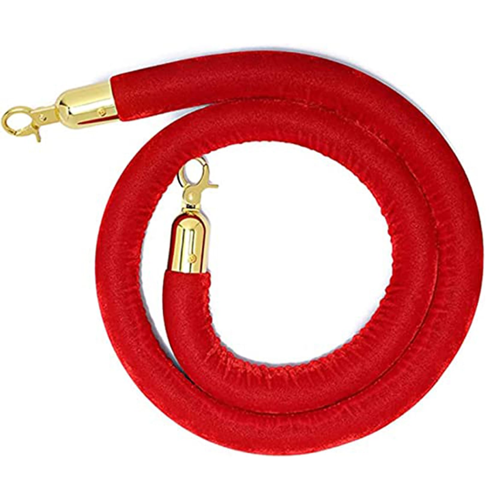 GAROEN Premium Velvet Rope with Hooks - 185cm Twisted Post Rope for Crowd Control, VIP Events, Red Carpet, Car Shows, Party Décor, Queue Management, Event Barrier (Velvet 6ft/185cm)