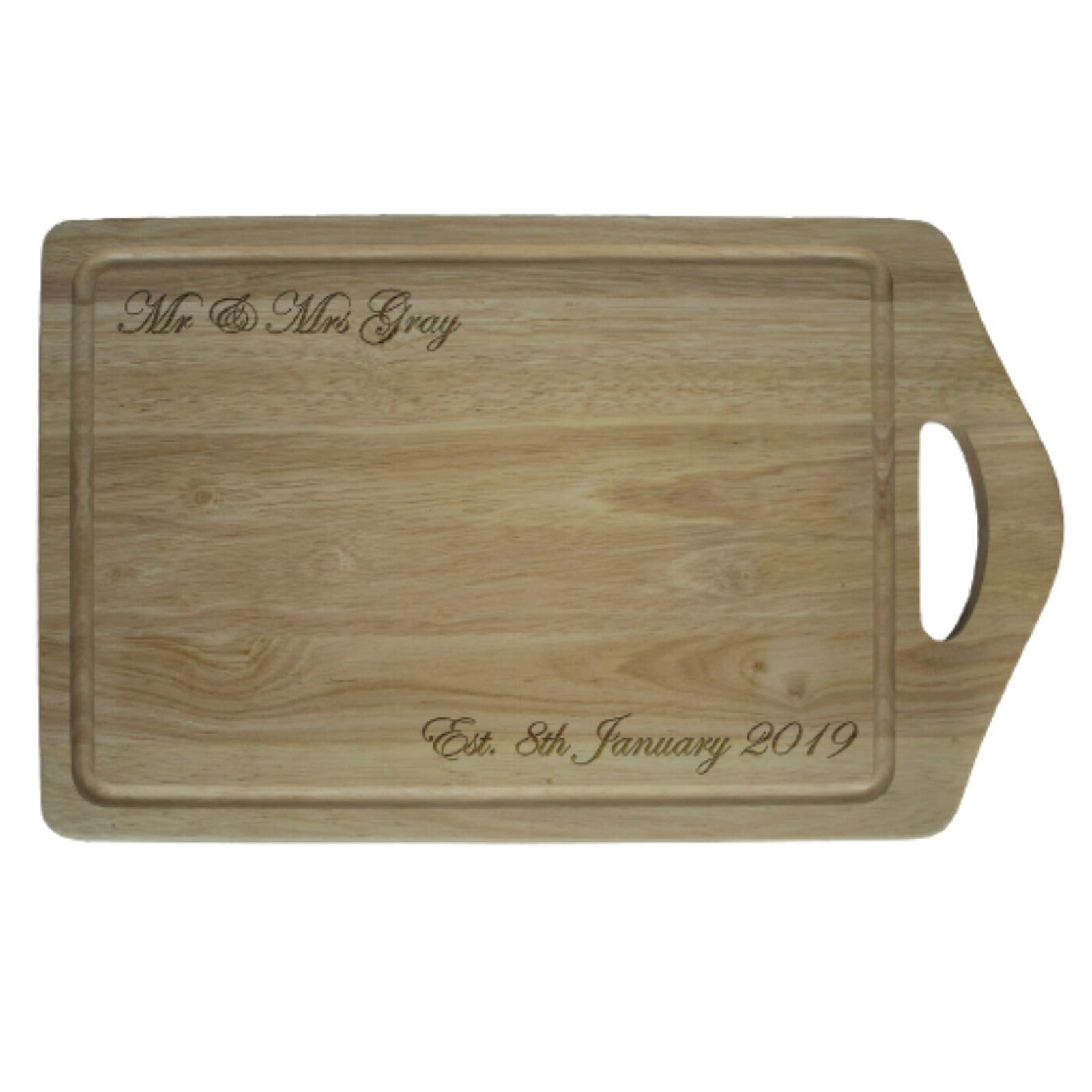 Be-Creative Tabla de cortar de madera personalizada, con grabado láser, tamaño extra grande, 450 x 280 mm, estilo 1