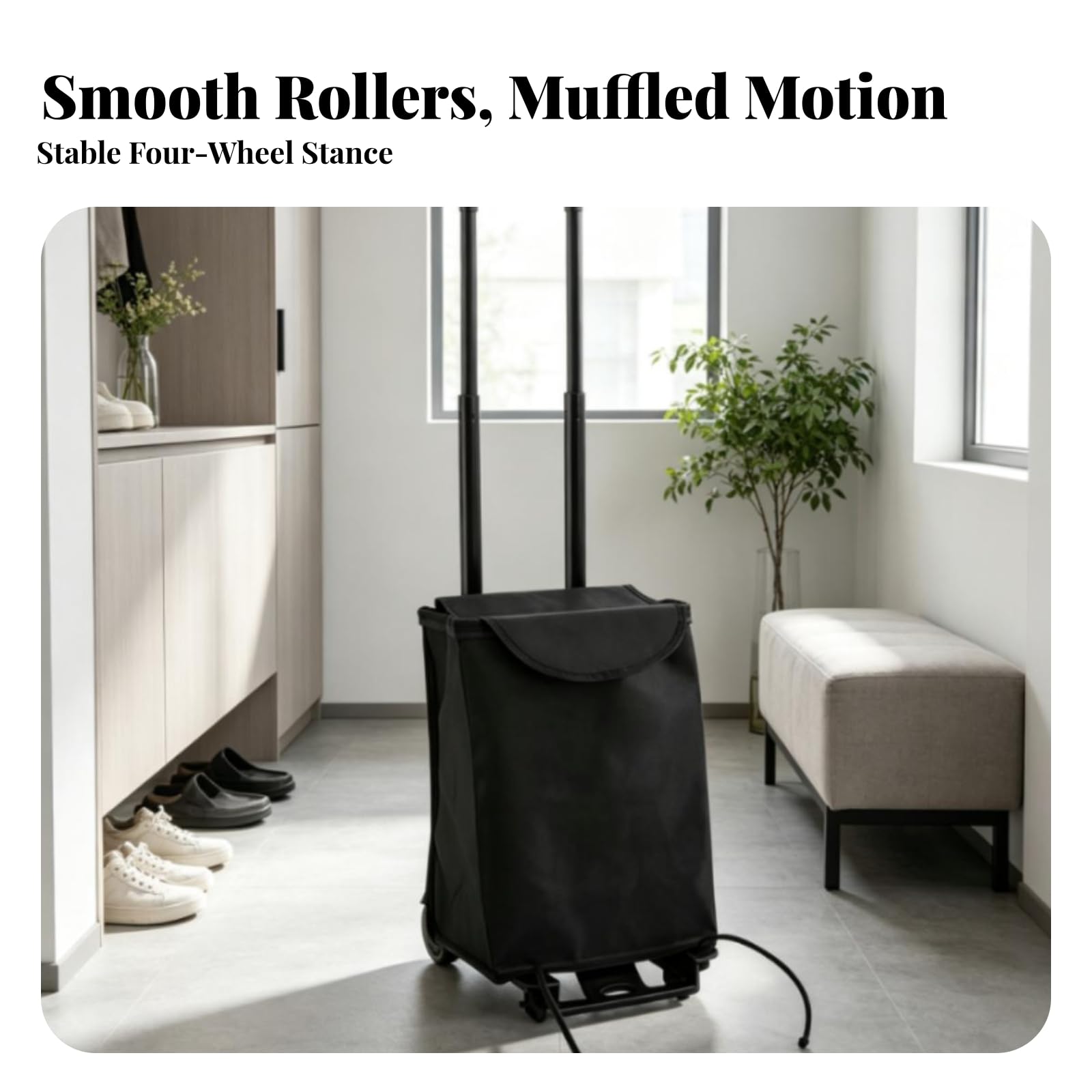 Carrito Plegable Ligera | Reutilizable, Carrito con Ruedas, para permercado