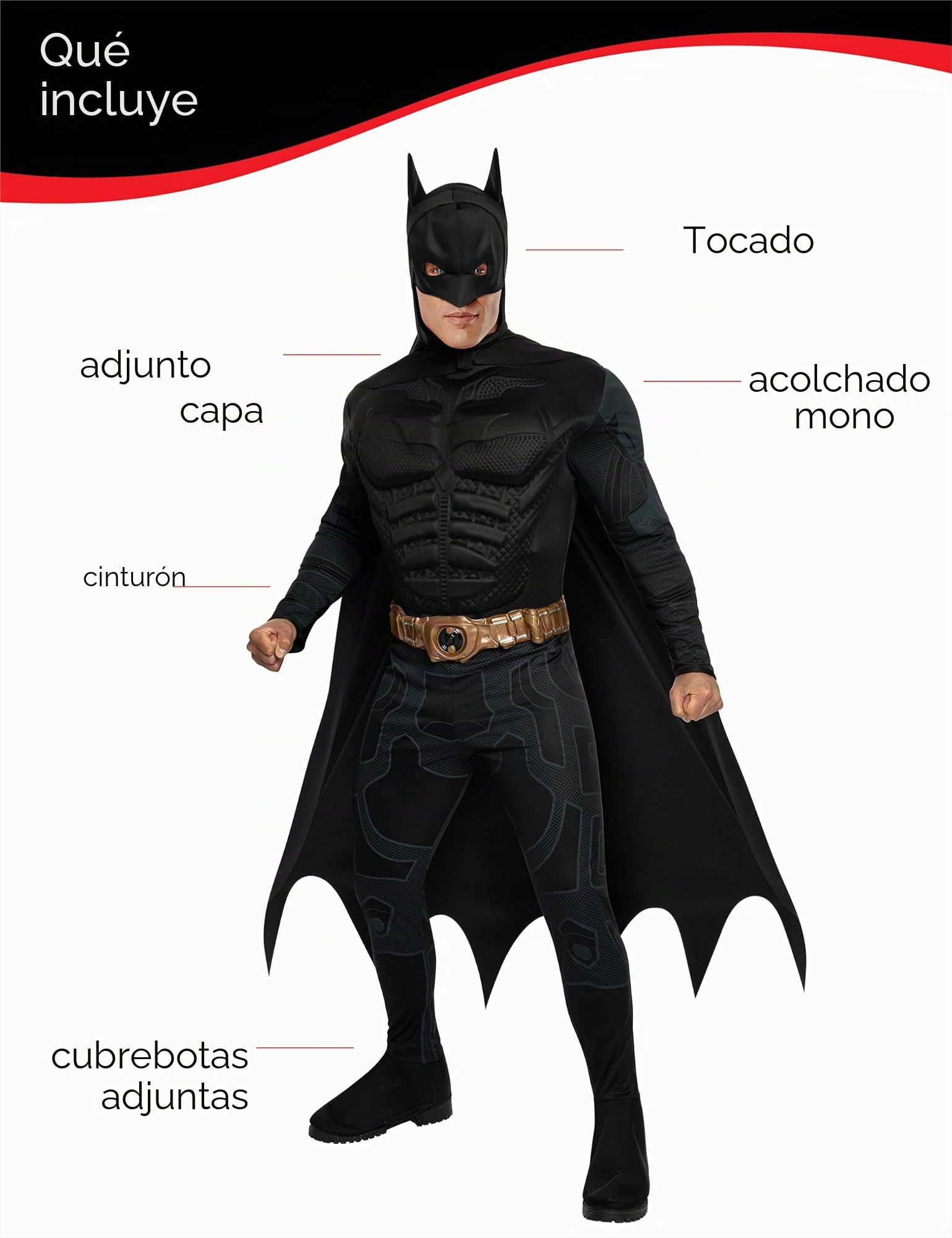 Rubies Disfraces/Accesorios Para Disfraces Disfraz de Batman Hombre (Pack de 1)