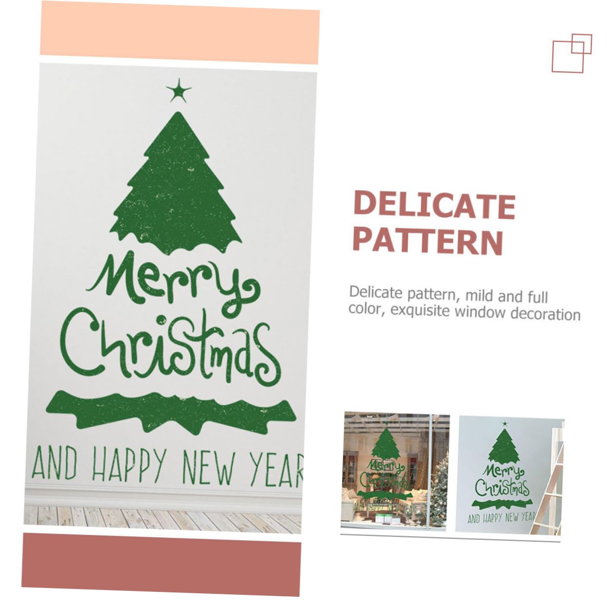 PRETYZOOM 10 Blätter Wandtattoo Weihnachtsbaum Weihnachtsfeier Weihnachtsdekorationen Für Schlafzimmer Türaufkleber Für Weihnachten Fensteraufkleber Für Den Urlaub Weihnachtswand Green Pvc