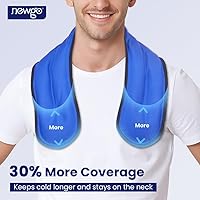 Vista 4 de NEWGO Envoltura de hielo para el cuello y los hombros, enfriador de cuello reutilizable, gel cervical frío con forro de felpa suave para aliviar