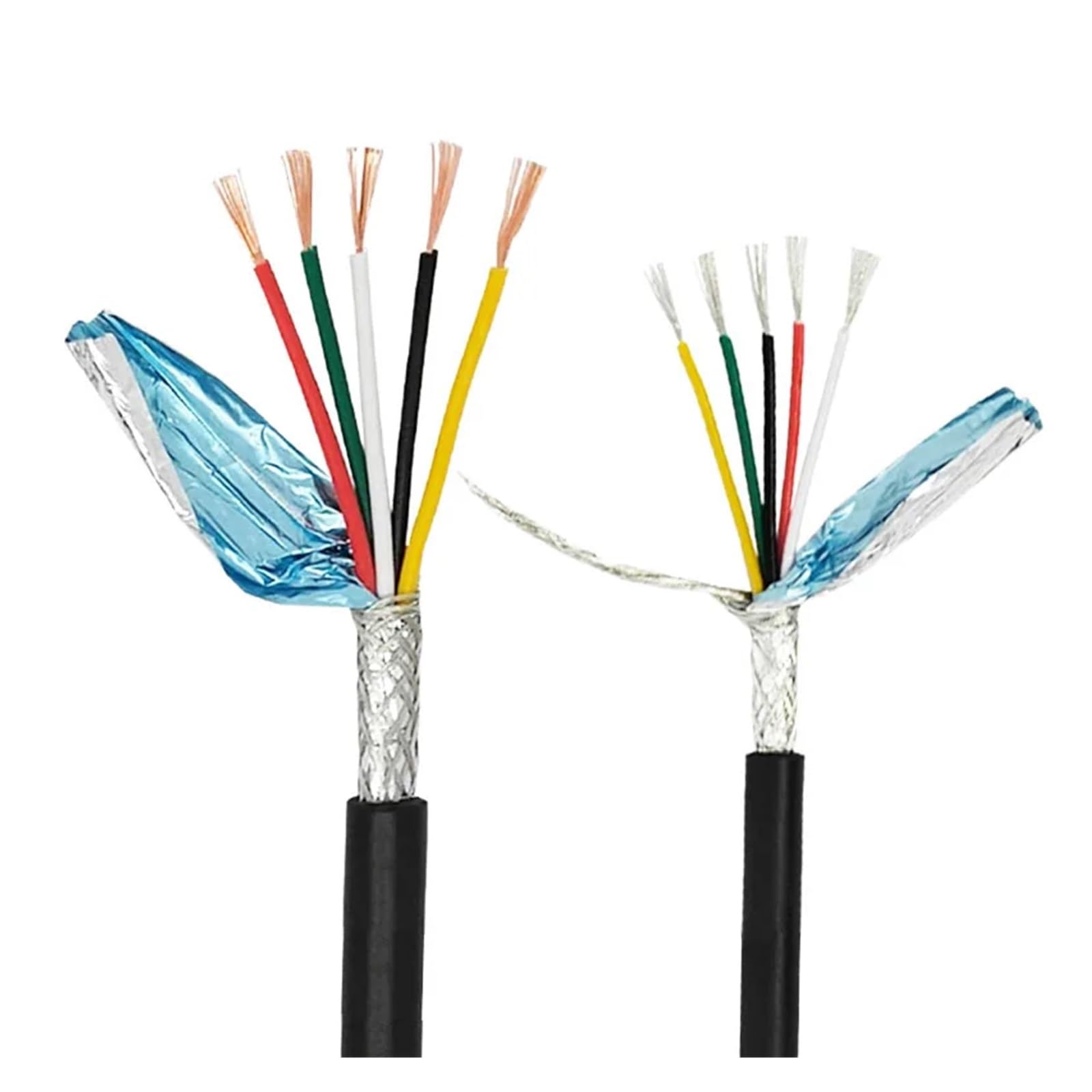 Cavo schermato for segnale schermato Cavo schermato 5M 2-8 core 18-26 Segnale di controllo in rame PVC nero(5cores 5Meters,18 AWG 0.75mm2)