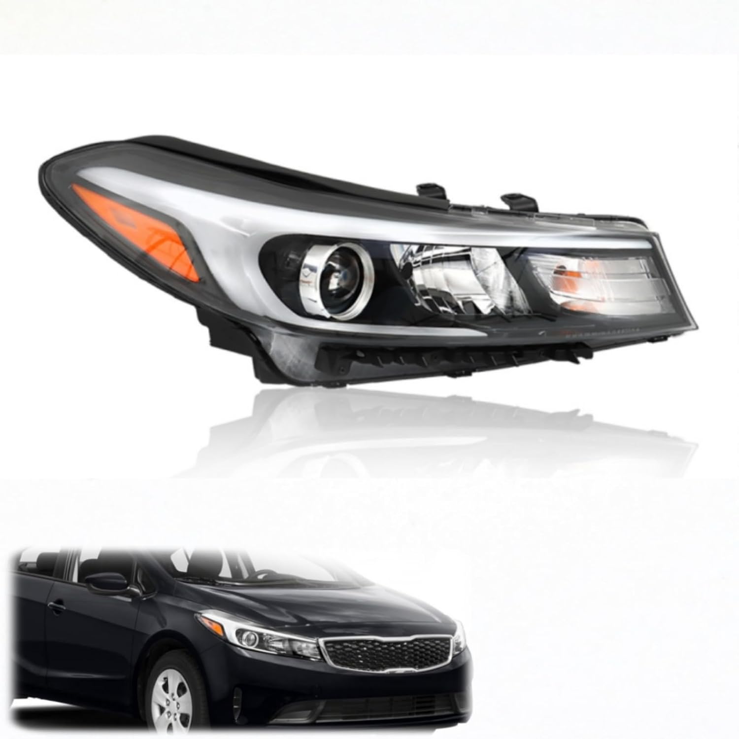 LABLT Headlight Headlamp Assembly Passenger Side Right RH Replacement for Forte 2017 2018 Replacement for KI2503201