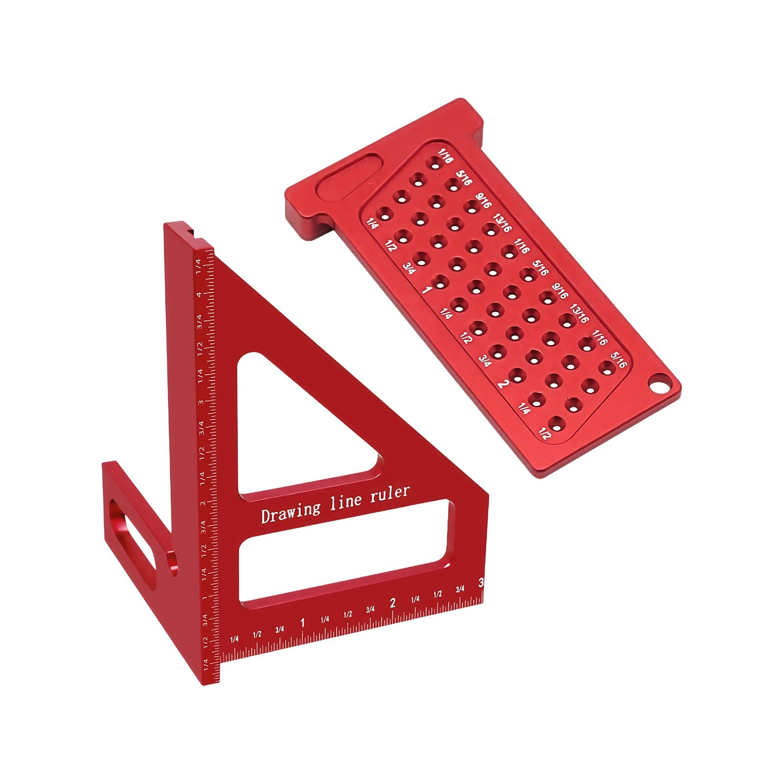 Professional Woodworking Measuring T Hole Ruler Triangle Triangular Scale Tool Set for Carpenters and Handcraft Projects T Type Hole Ruler Woodworking Measurement