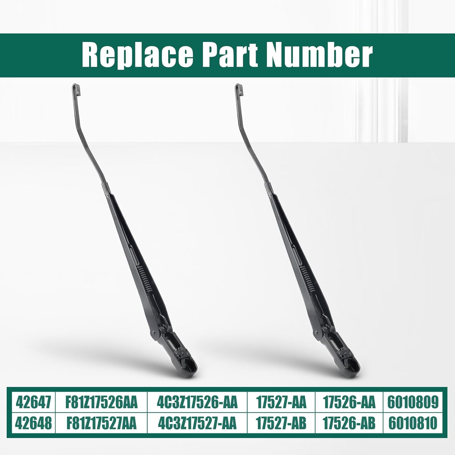 YUXIVCNE 1 Pair 42647 42648 Front Windshield Wiper Arm Replacement for Ford F250 F350 F450 F550 Super Duty 1999-2007 for Excursion 2000-2005, Replace F81Z17527AA F81Z17526AA Right Left Side