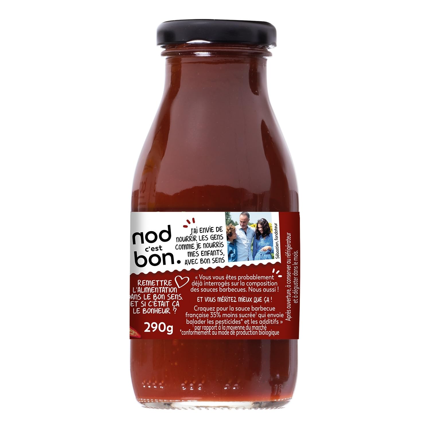 .NOD - Sauce Barbecue Bio - Fumée au Bois de Hêtre · Sans Sucres Ajoutés · Ni Pesticide ni Additif · 98% D'Ingrédients Français · Production en Provence - Le Pot de 290g - Le Lot De 3