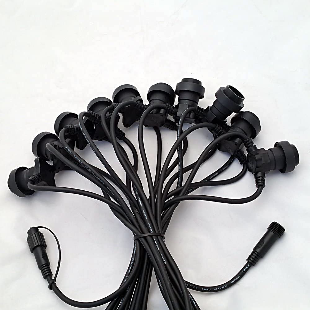 Partenopeautensili® Catena Luminosa Catenaria Cordone Filo Da 5 Mt Con 15 Portalampada Attacchi - Foto 10