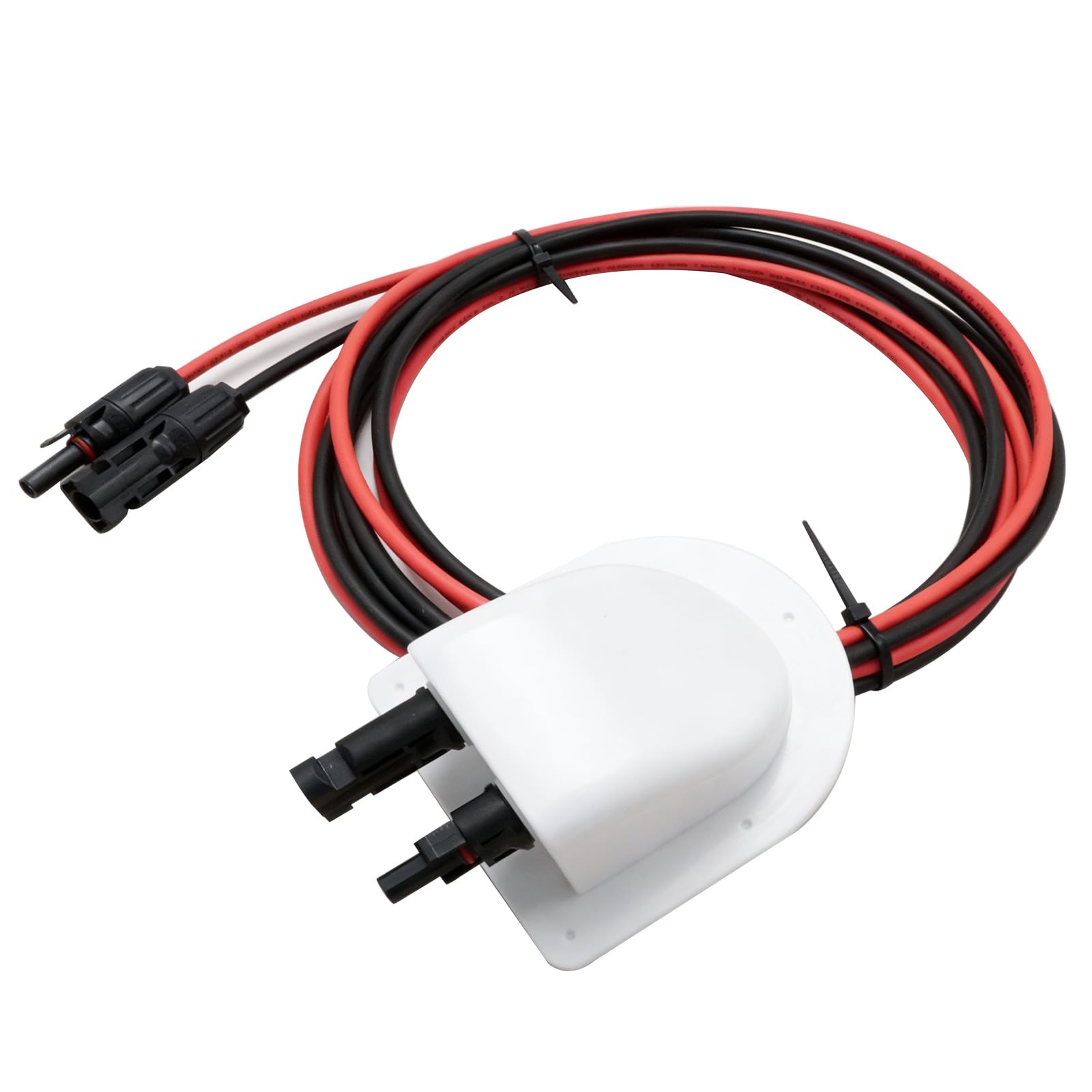 Hoypeyfiy Passe-câble solaire de toit, connecteur de câble de panneau solaire ABS étanche, double entrée de câble avec câble solaire de 3 m, pour camping-cars solaires