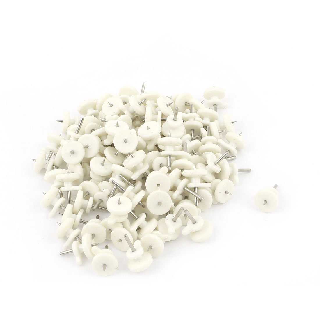 100 Pcs White Plastic Round Seamless Wall Picture Frame Nail Hanger