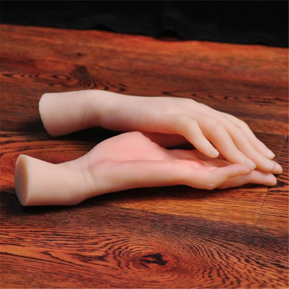 Modello di Mano in Silicone, Mani morbide Mani finte 1 Paio di Anelli di visualizzazione della Mano del manichino delle Donne realistiche in Silicone per Gioielli Nail Art Manicure a Mano Deco