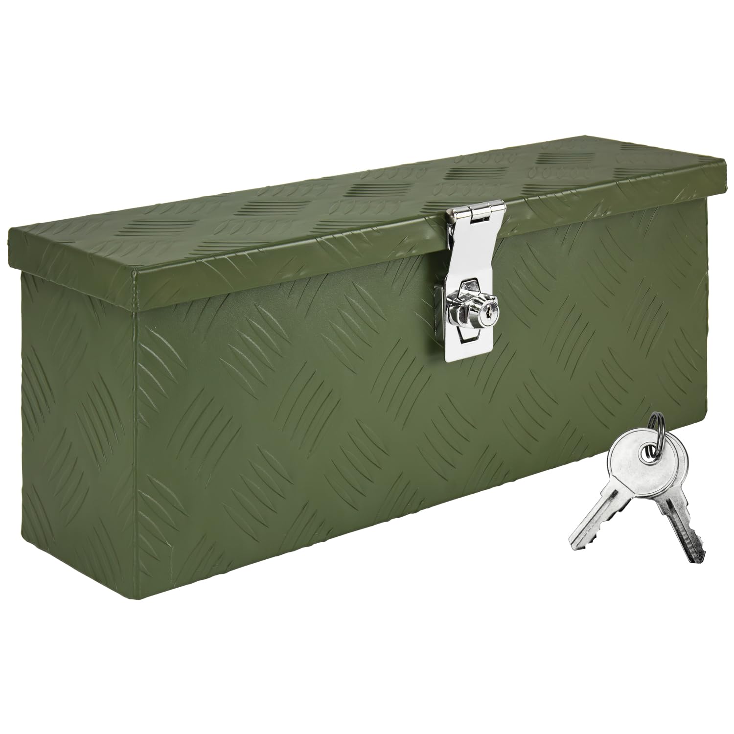 Trucky Caja de almacenamiento verde para enganche de remolque Caja de herramientas Truckbox para remolque Caja de transporte con cerradura Caja de aluminio Caja de herramientas Caja de almacenamiento
