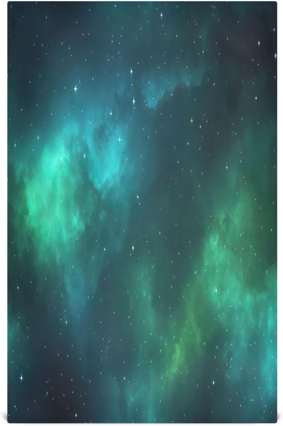 Teal Green Galaxy Kitchen Towels Set of 6, Soft Absorbent Quick Drying and Reusable Dish Towels for Kitchen, Bathroom and Home Decor, 18 x 28 in