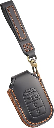 Miniatura 8 de Funda de cuero genuino para llavero de automóvil con llavero para Honda Civic Accord Pilot CRV Pilot Passport (2022-2023 2024) Funda protectora de